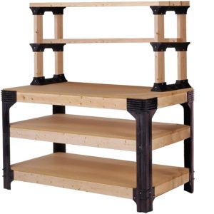 2x4basics 90164 Custom Work Bench and Shelving Storage System