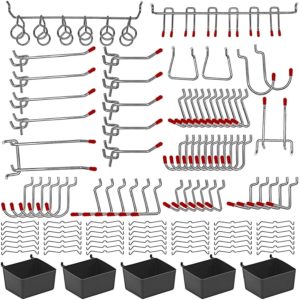 114 pcs Pegboard Hooks Assortment with Metal Hooks Sets