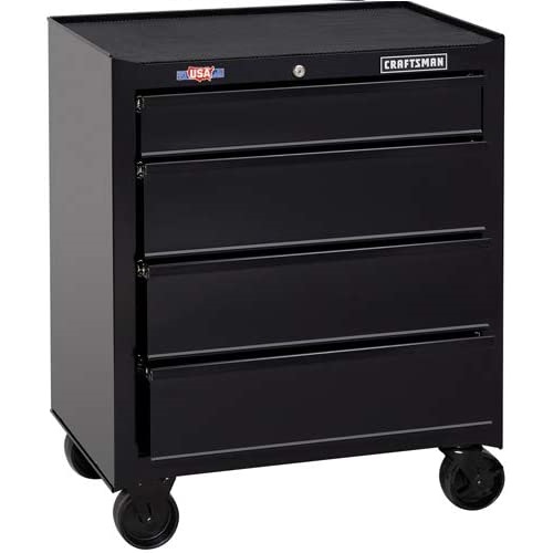 CRAFTSMAN 1000 Series 26.5-in W x 32.5-in H 4-Drawer Steel Rolling Tool Cabinet (Black)
