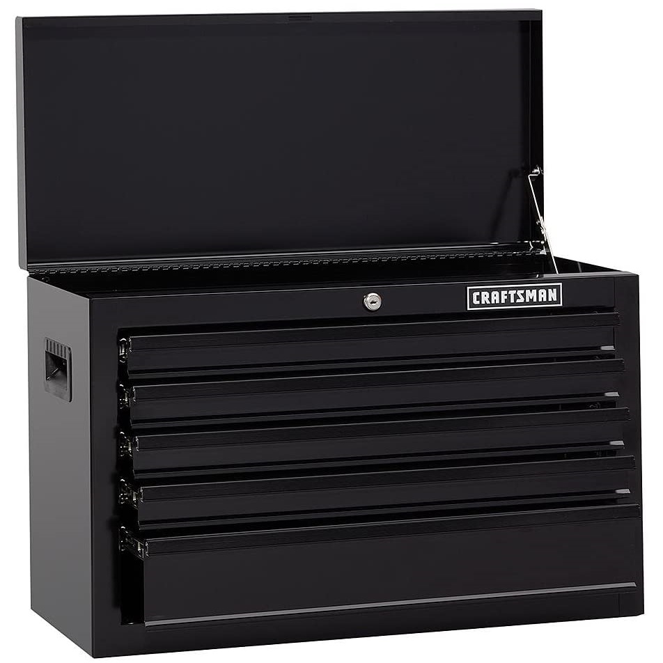 Craftsman 26" Wide 5-Drawer Standard-Duty Top Chest - Black