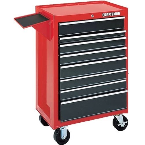 Craftsman 9-65913 Red 8 Drawer 26-Inch Roll Away With Folding Side Shelf