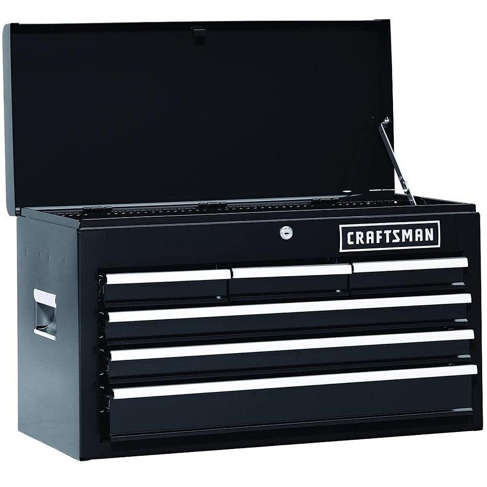 Craftsman 6 Drawer Heavy Duty Top Tool Chest, All Steel Construction & Smooth Glide Drawers - Black