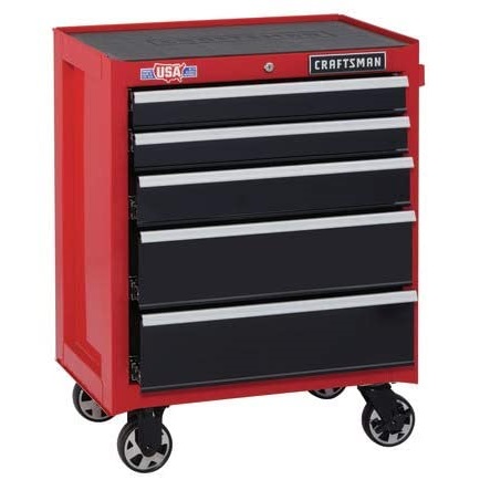 Craftsman 26" x 18" Red & Black 5-Drawer Rolling Tool Cabinet